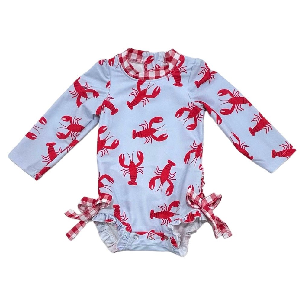 Sugar Bee Clothing Crawfish Girl Ruffle Bottom Bathing Suit