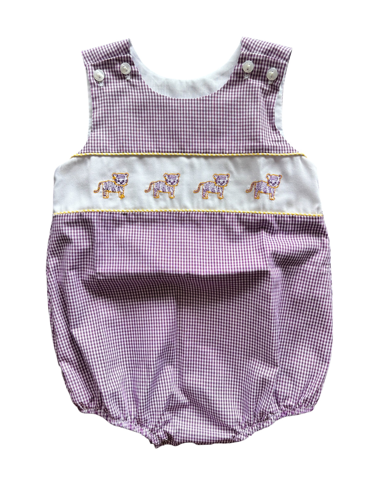 LSU Smock Purple Gingham Uni Bubble