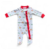 Baby Loren Cajun Christmas Pima Zipper Footie | Girl