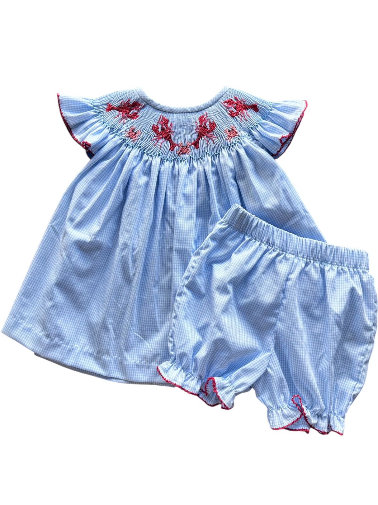 Lulu Bebe Crawfish Smock Bishop Bloomer Set | 26 Collection