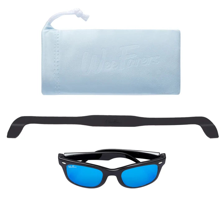 WeeFarers Polarized Children's Sunglasses | Black with Ocean Blue