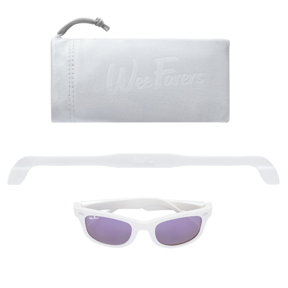 WeeFarers Polarized Children's Sunglasses | White with Purple
