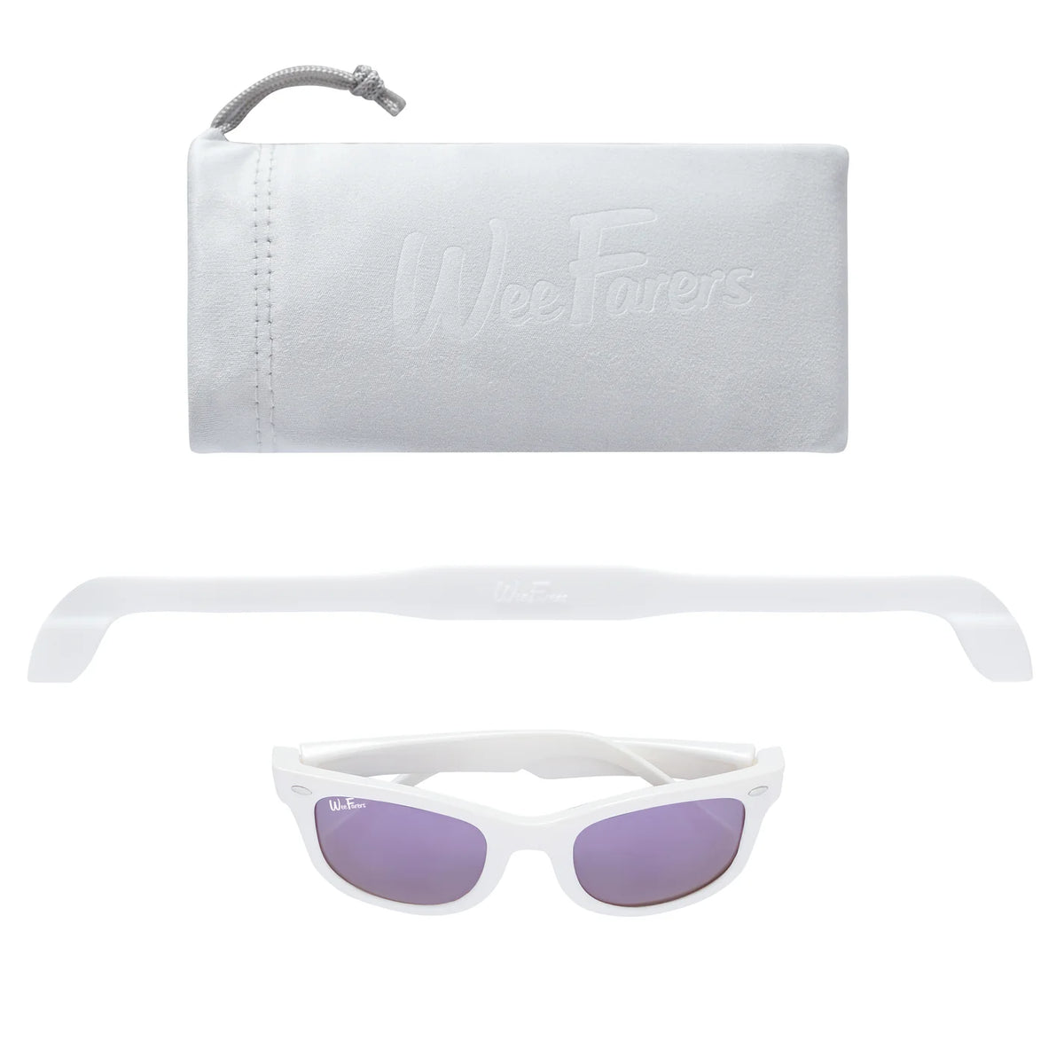 WeeFarers Polarized Children's Sunglasses | White with Purple