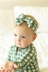 Southern Slumber Green Gingham Double Zipper Bamboo Sleeper