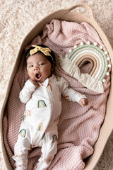 Kyte Baby Bamboo Zippered Footie | Retro Rainbow