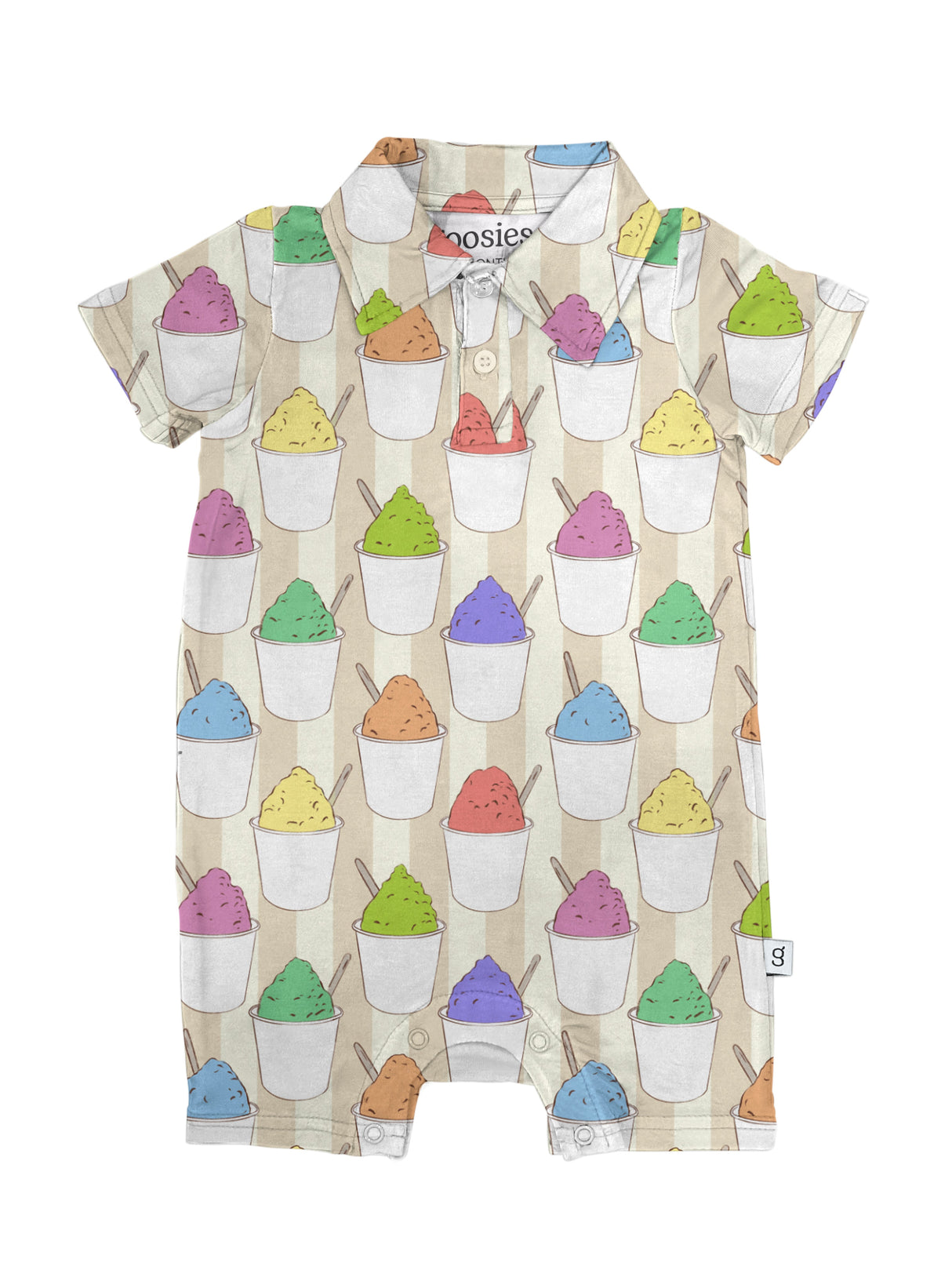 Goosies Sno Cones Bamboo Short Sleeve Polo Romper