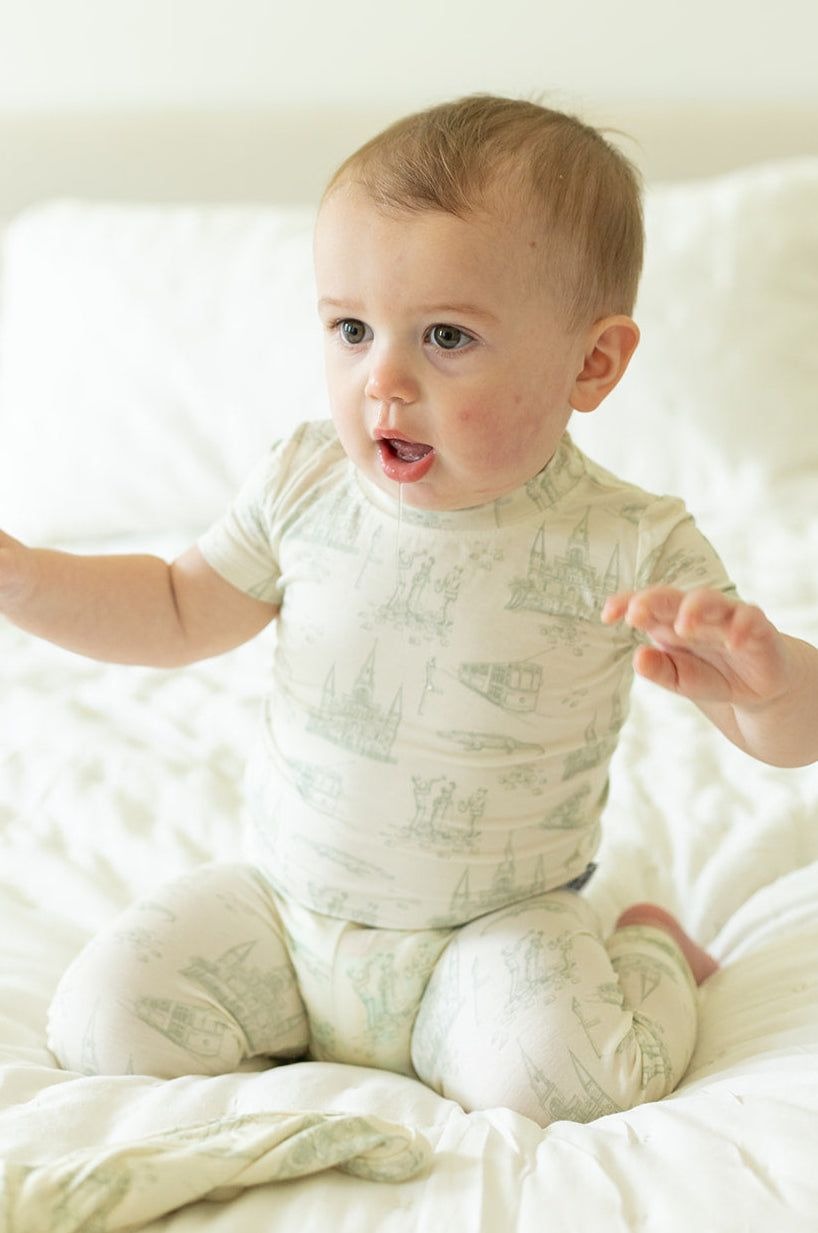 Southern Slumber Sage Toile 2-Piece Bamboo Pajama Set