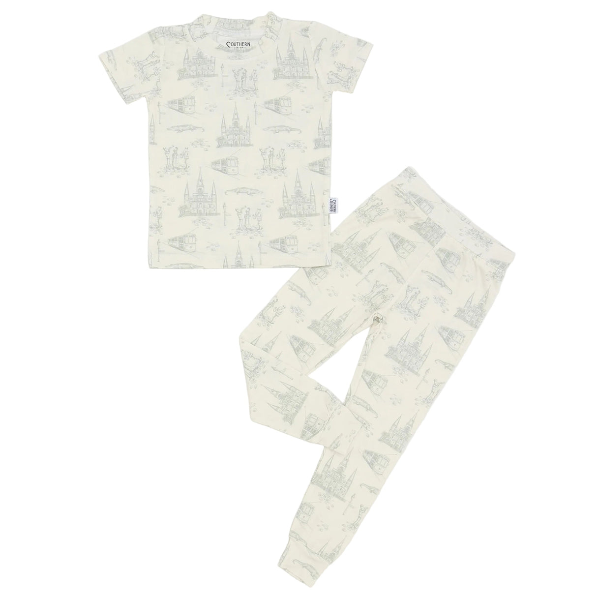 Southern Slumber Sage Toile 2-Piece Bamboo Pajama Set