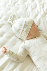 Southern Slumber Sage Toile Bamboo Knotted Gown | NB