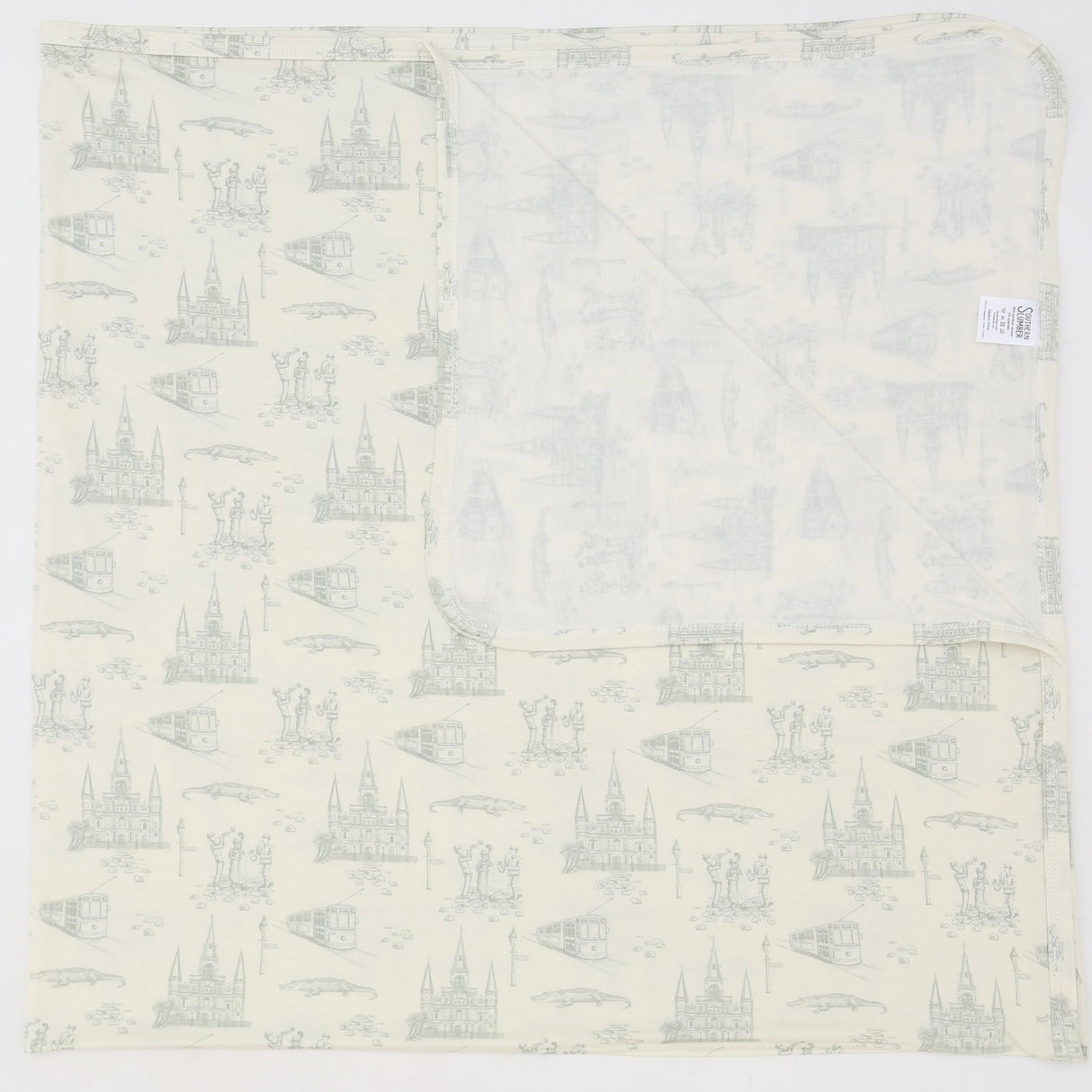 Southern Slumber Sage Toile Bamboo Swaddle Blanket