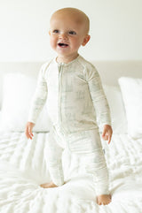 Southern Slumber Sage Toile Double Zipper Bamboo Sleeper