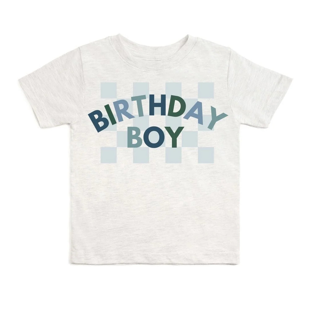 Sweet Wink Birthday Boy Checker Sleeve T-Shirt