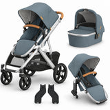 UPPAbaby Vista V3 Callum Single to Double Stroller Unboxed Display Model Bundle with Bassinet, Rumbleseat, Upper Adapters | No Shipping