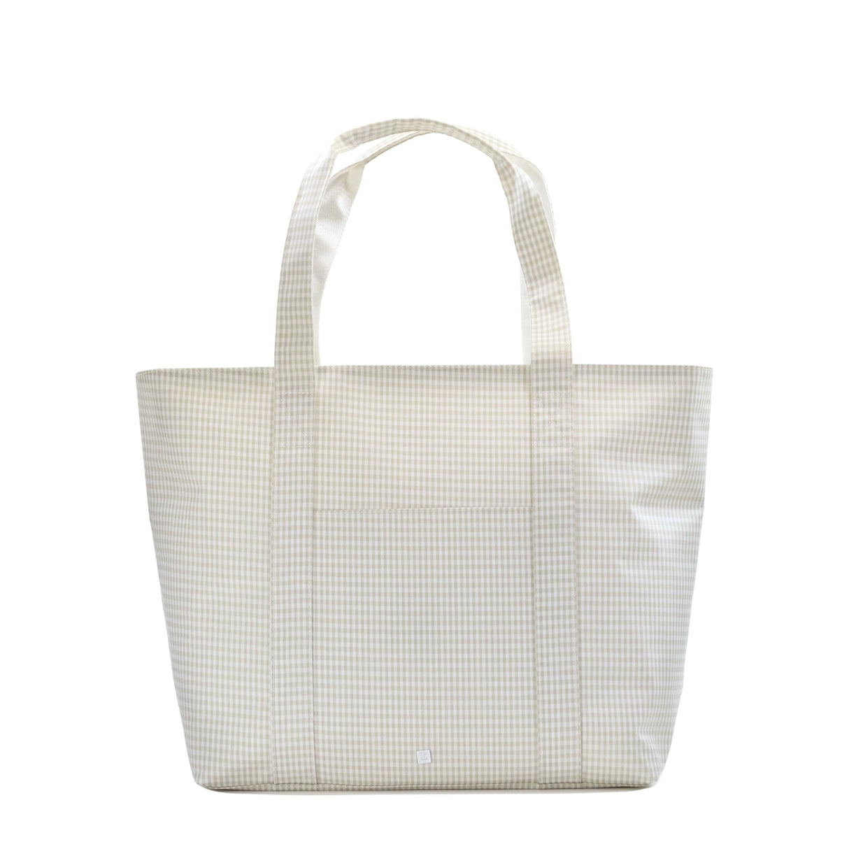 TRVL Design Jumbo Tote X-Large Coated Zipper Tote | Gingham Pearl Grey
