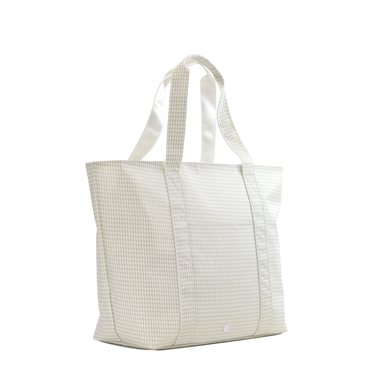 TRVL Design Jumbo Tote X-Large Coated Zipper Tote | Gingham Pearl Grey