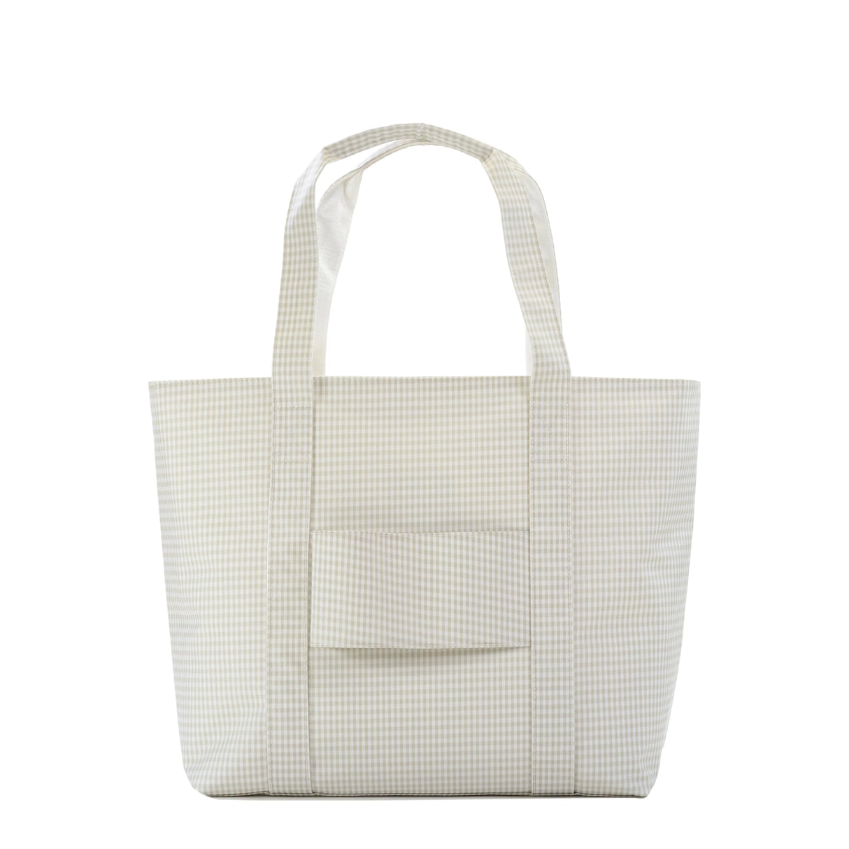 TRVL Design Jumbo Tote X-Large Coated Zipper Tote | Gingham Pearl Grey