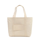 TRVL Design Jumbo Tote X-Large Coated Zipper Tote | Pimlico Stripe Sand