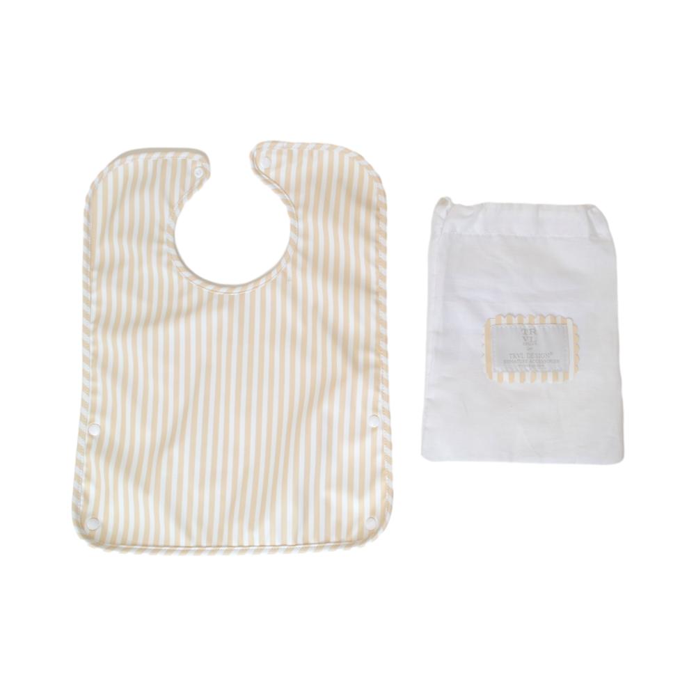 TRVL Design Best Bib Coated Foldable Pocket Bib | Pimlico Stripe Sand