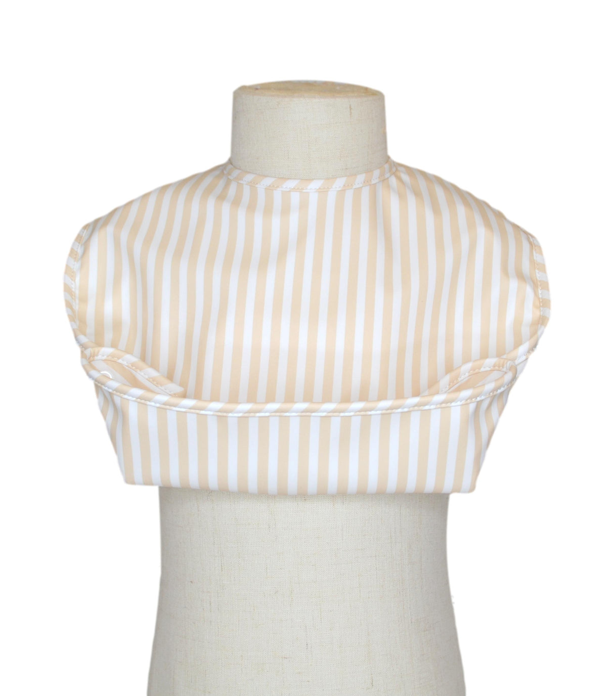 TRVL Design Best Bib Coated Foldable Pocket Bib | Pimlico Stripe Sand