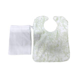 TRVL Design Best Bib Coated Foldable Pocket Bib | Bunny Toile Green