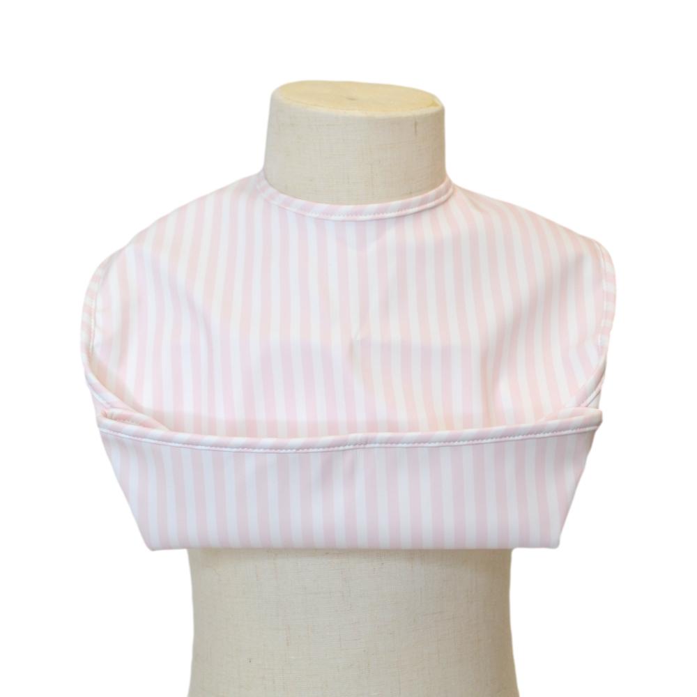 TRVL Design Best Bib Coated Foldable Pocket Bib | Pimlico Stripe Pink