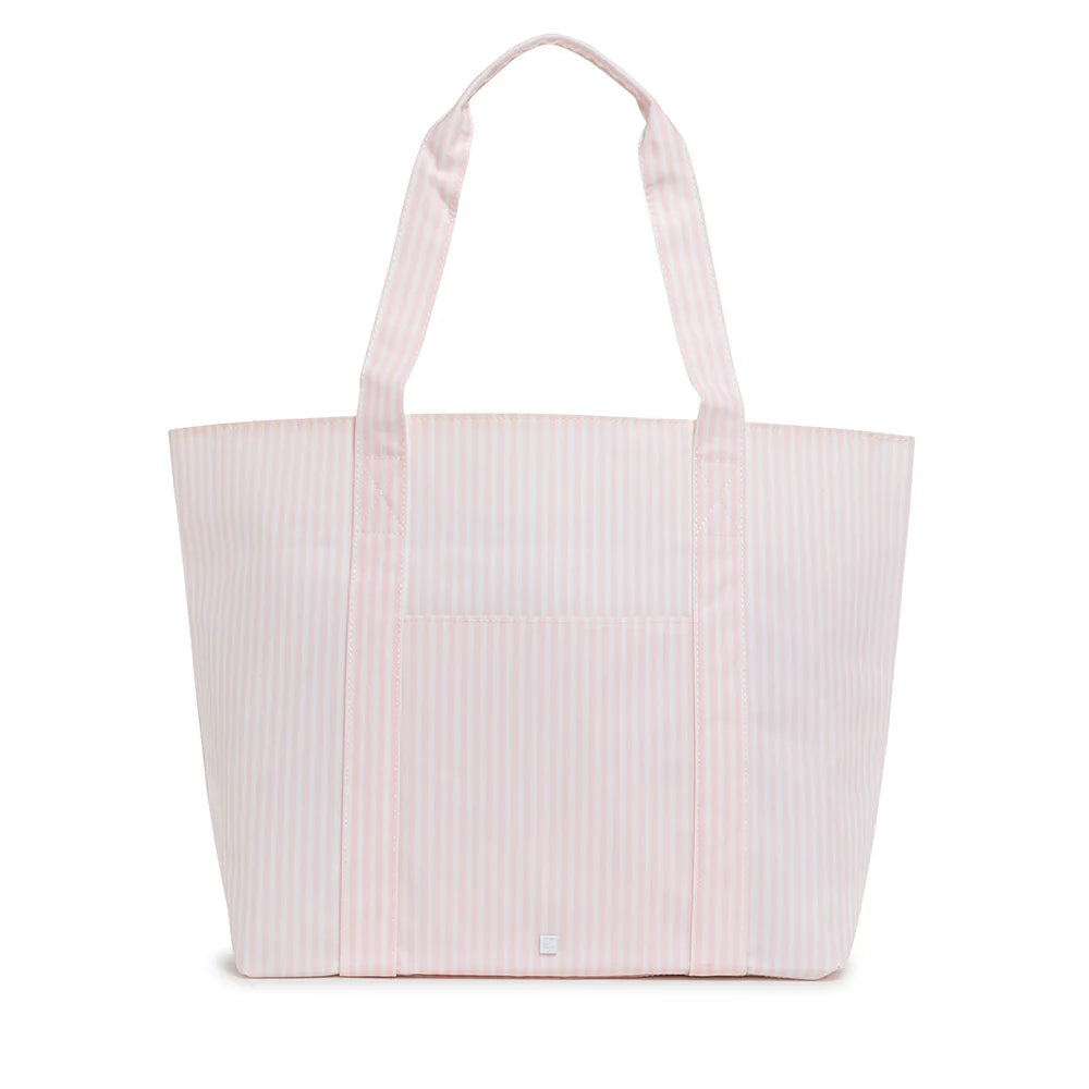TRVL Design Jumbo Tote X-Large Coated Zipper Tote | Pimlico Stripe Pink