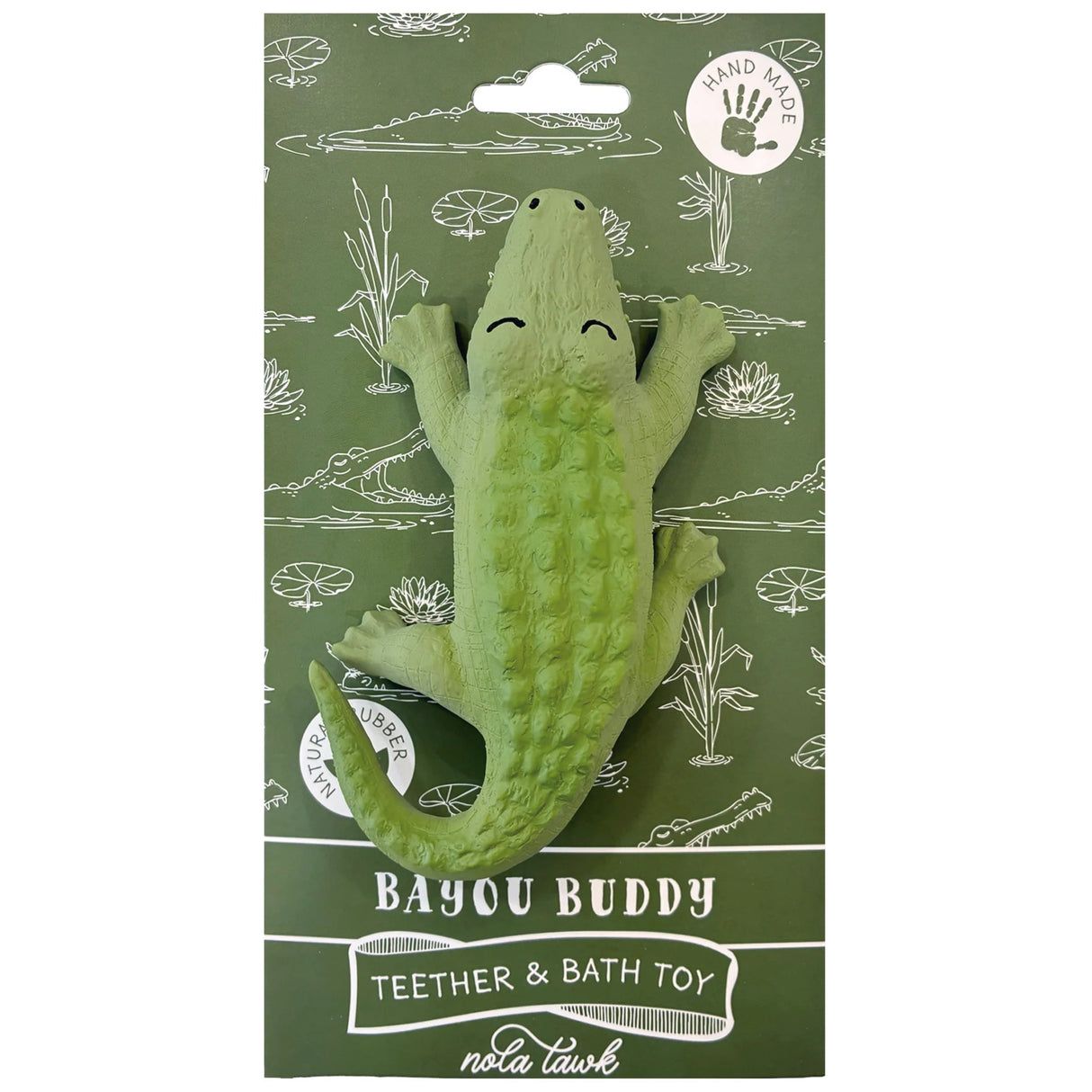 Bayou Buddy Gator Natural Rubber Teether and Bath Toy