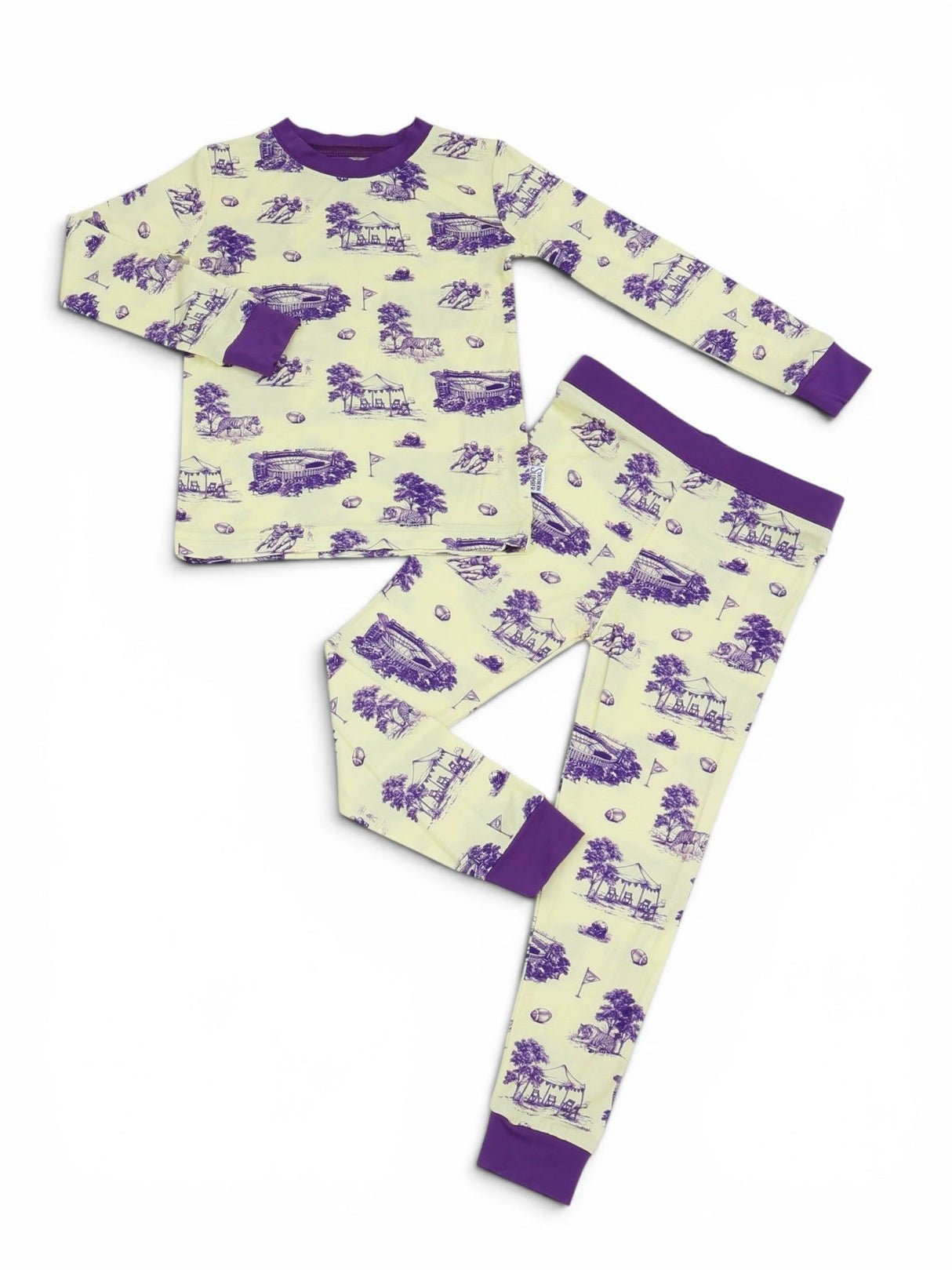 Southern Slumber Tiger Toile 2 Piece Bamboo Pajama Set