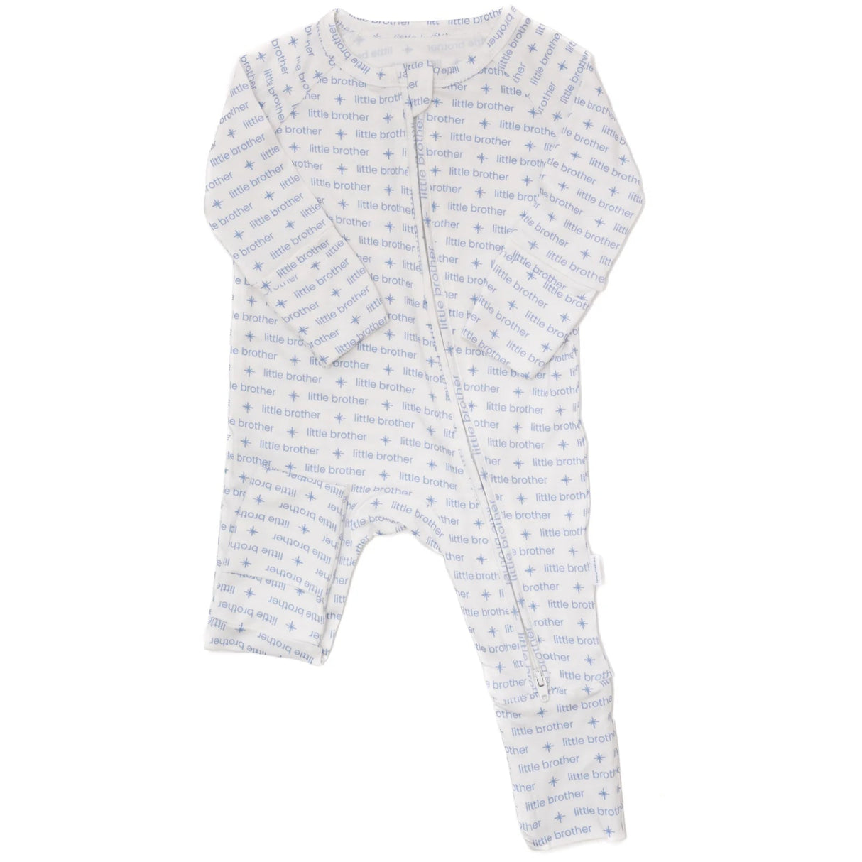 Uptown Baby Little Brother Long Sleeve Bamboo Zipper Romper