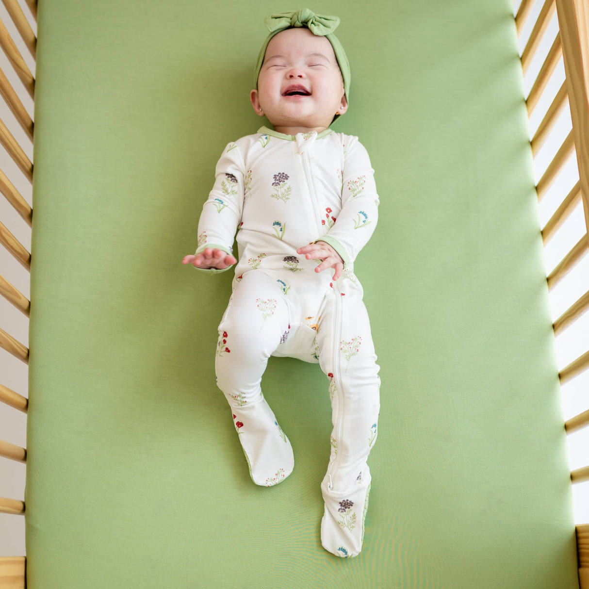 Kyte Bamboo Zippered Footie | Wildflower