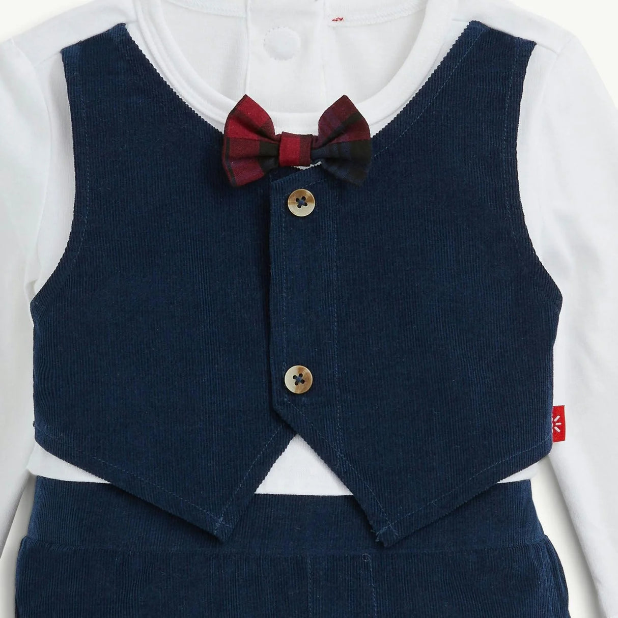 Magnetic Me Corduroy Blue Boys Dress Romper