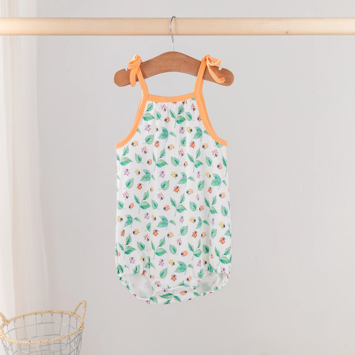 Nola Tawk Lady Bug Love Organic Cotton Shoulder-Tie Onesie