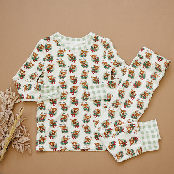 Velvet Fawn Reindeer Bamboo Pajama Set