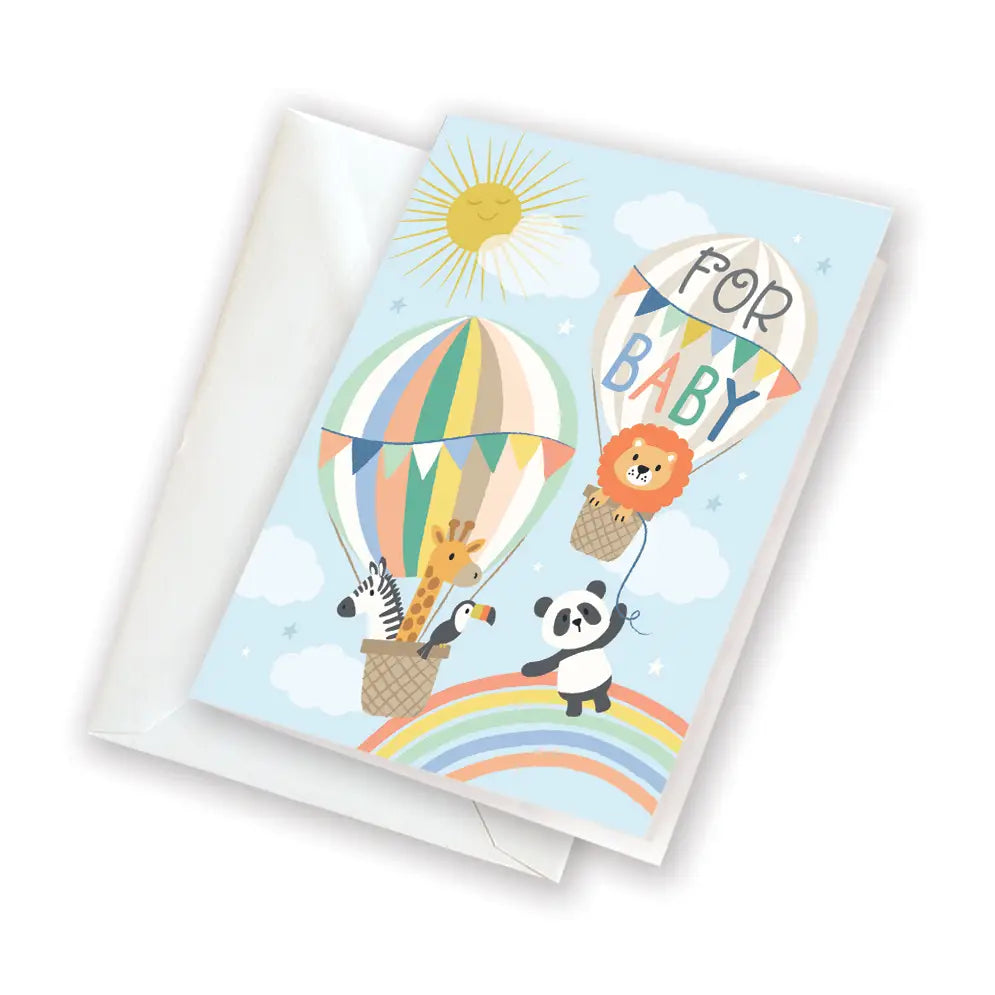 Gina B Designs Baby Gift Enclosure Card | Hot Air Balloons
