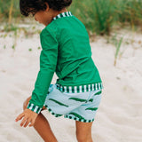 Sugar Bee Clothing Blue Alligator Boy Summer Swim Shorts