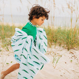 Sugar Bee Clothing Blue Alligator Reversible Swim Towel