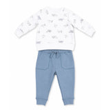 Angel Dear Vintage Airplane Pilots Raglan Sweatshirt & Solid Citadel Jogger Playwear Set