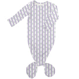 Goosies Lilac Ribbons Bamboo Knotted Infant Gown | 0-3M