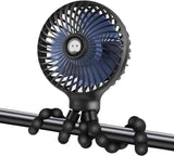 Tech Trendz Portable Rechargable Tripod Stroller Fan | Black