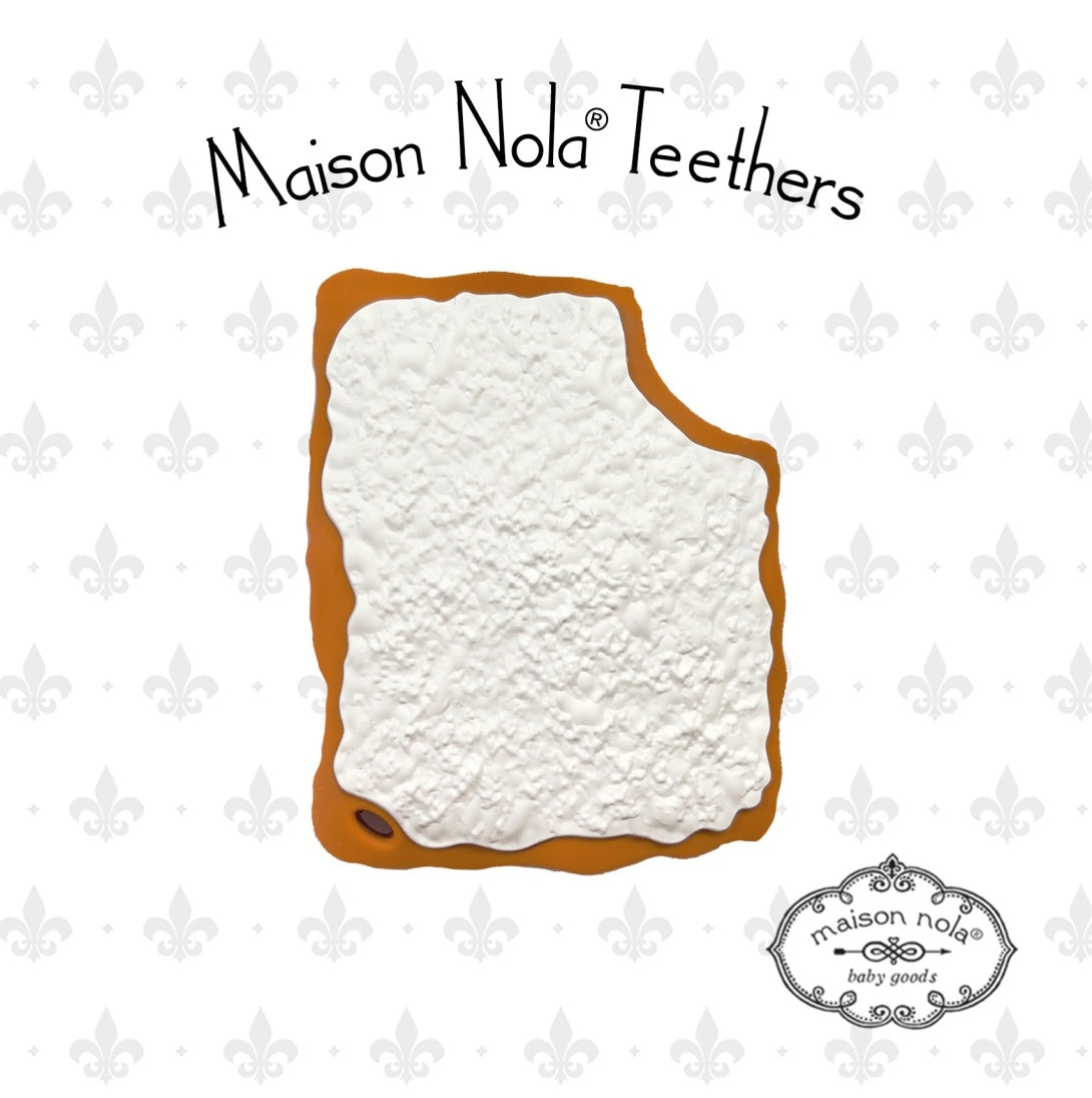 Baby's First Beignet Gift Bundle | Silicone Bucket Bib and Teether