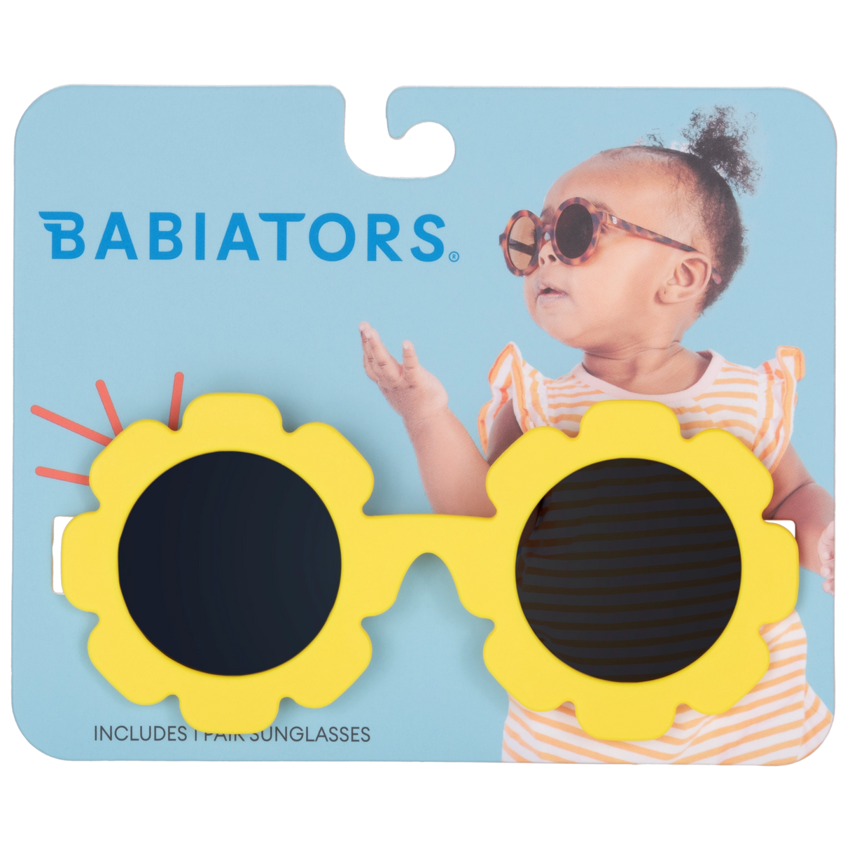 Babiators Neon Yellow Flower Kids UV Sunglasses | Hangtag