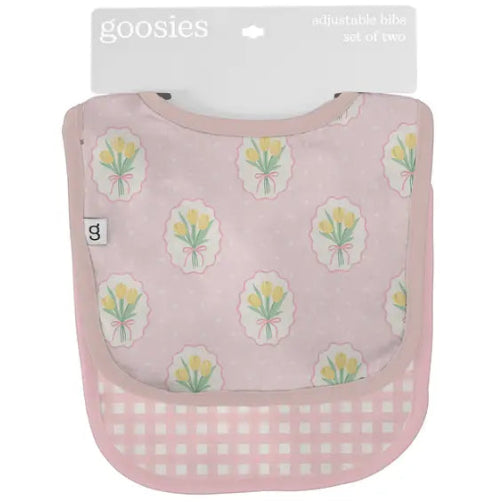 Goosies Fancy Tulips Bamboo Bib 2 Pack Set
