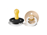 BIBS Natural Rubber Round Pacifier | 2 Pack Mixed Colors (Size 2) 6-18m|