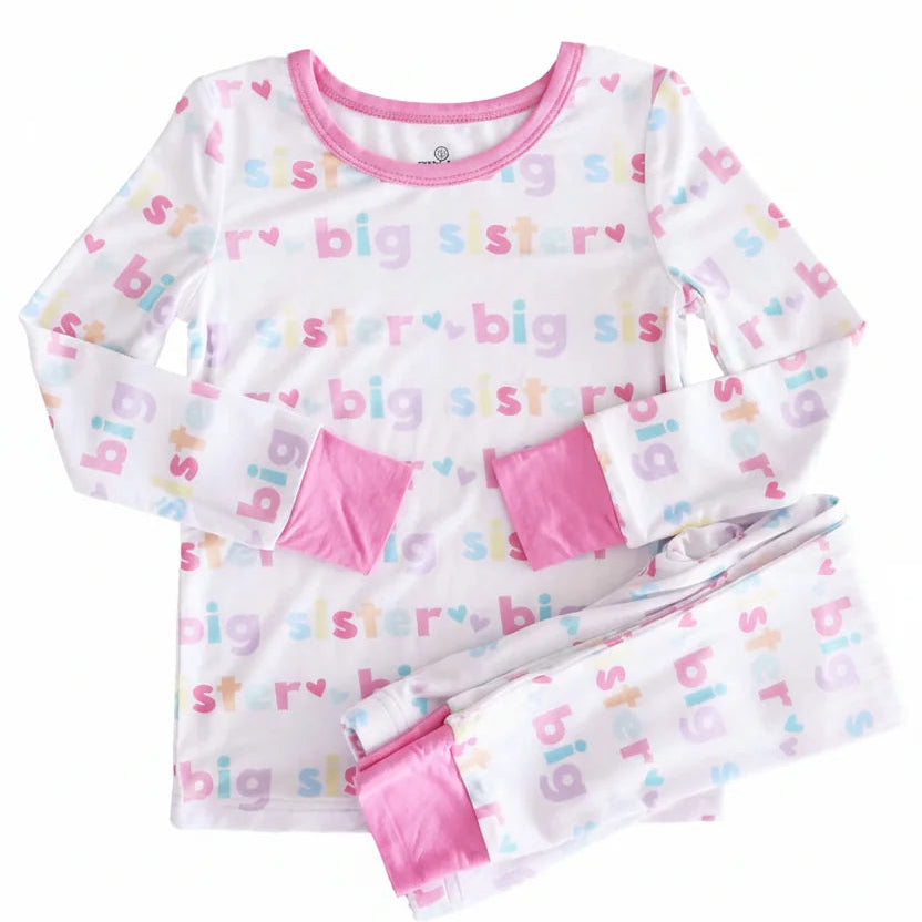 Caden Lane Big Sister Bamboo Two-Piece Pajama Set
