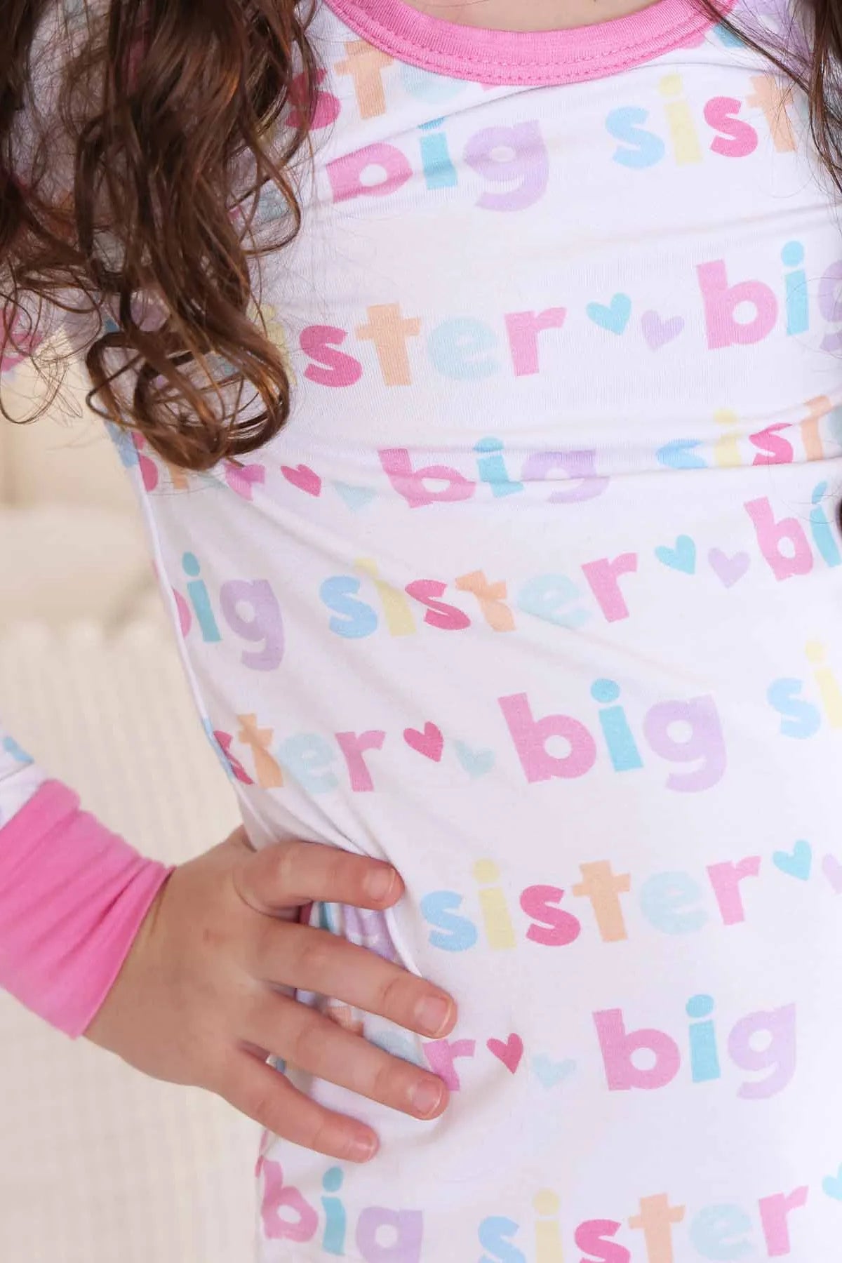 Caden Lane Big Sister Bamboo Two-Piece Pajama Set