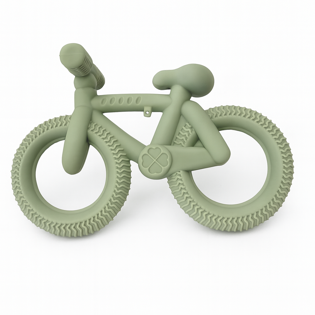 Sugar + Maple Silicone Bike Teether | Green