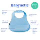 Babynetic Magnetic Silicone Bib | Blueberry Burst