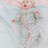 Magnetic Me Chelsea Ruffle Placket Modal Gown and Hat Set (nb-3m)