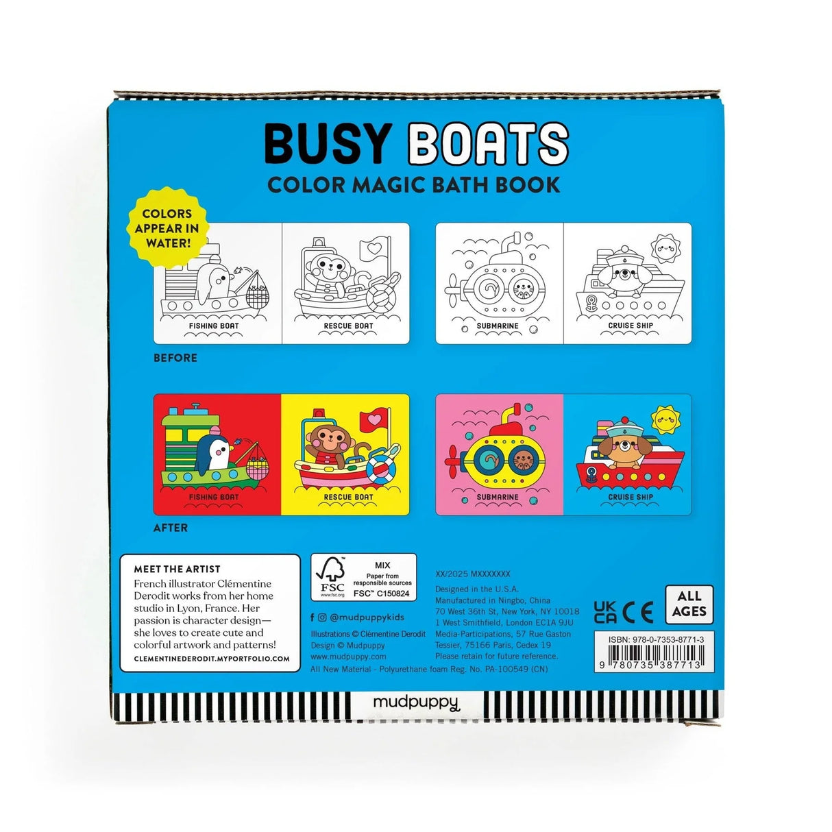 Busy Boats | Color Magic Bath Book