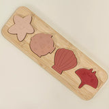 Coco Village Silicone Puzzle On Wooden Plate | Ocean